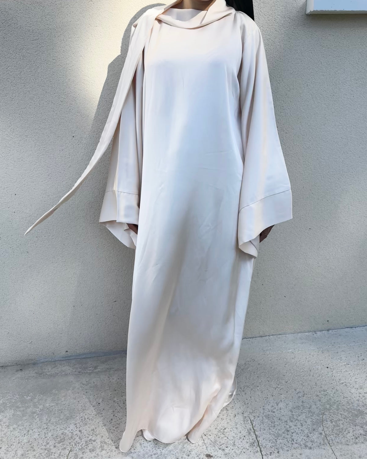 Robe Longue Satin — Crème